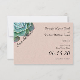 Blush Succulent Wedding Save the Date