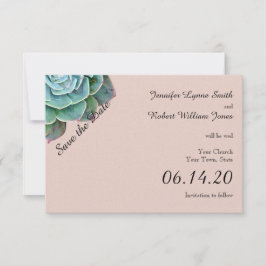 Blush Succulent Wedding Save the Date