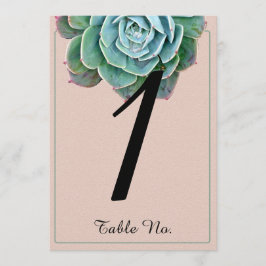 Blush Succulent Wedding Tischnummer