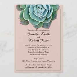 Blush Sukkulente Einladung zur Hochzeit