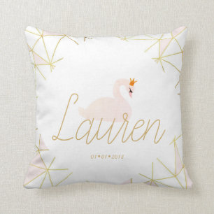 Blush Swan imprimé coussin Nom il