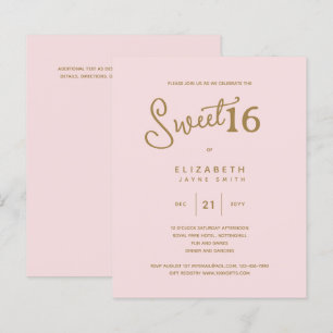 Blush SWEET 16 Modernes, elegantes Budget Geburtst