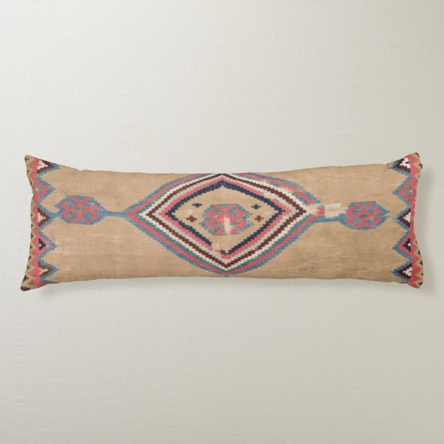 Blush Tan Pink Medallion Baby Blue Cowboy  Seitenschläferkissen (Vorderseite)