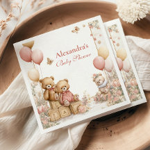 Blush Teddy Bear Baby Dusche