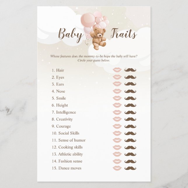 Blush Teddy Bear Baby Tracks Game Flyer (Vorne)