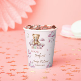 Blush Teddy Moon Pink Baby Girl Pappbecher