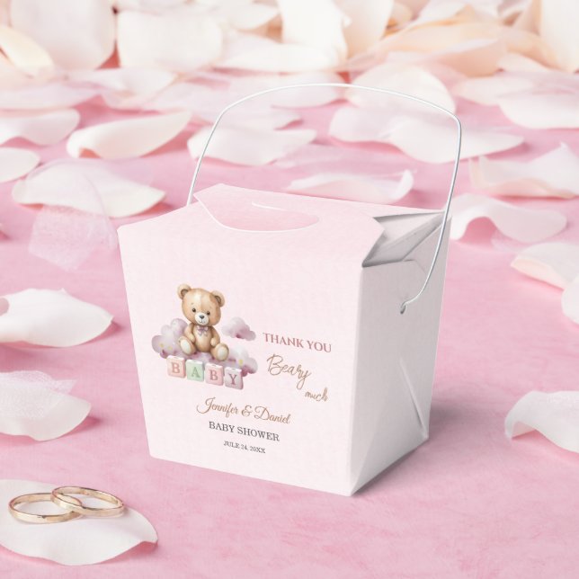 Blush Teddy Stars Pink Baby Girl Geschenkschachtel (Hochzeit)
