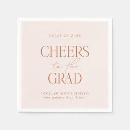 Blush Terracotta Personalisiert Cheers Grad Party Serviette