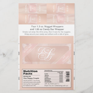 Blush Theme Candy Bar und Nugget Wrappers Flyer