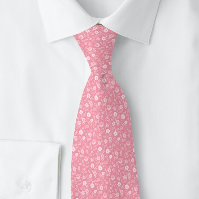 Blush Tiny Flowers Krawatte (Von Creator hochgeladen)