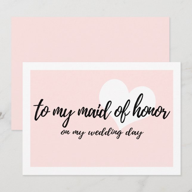 Blush To my Trauzeugin on my wedday Einladung (Vorne/Hinten)