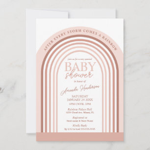 Blush Tone Girl Rainbow Baby Babydusche Einladung