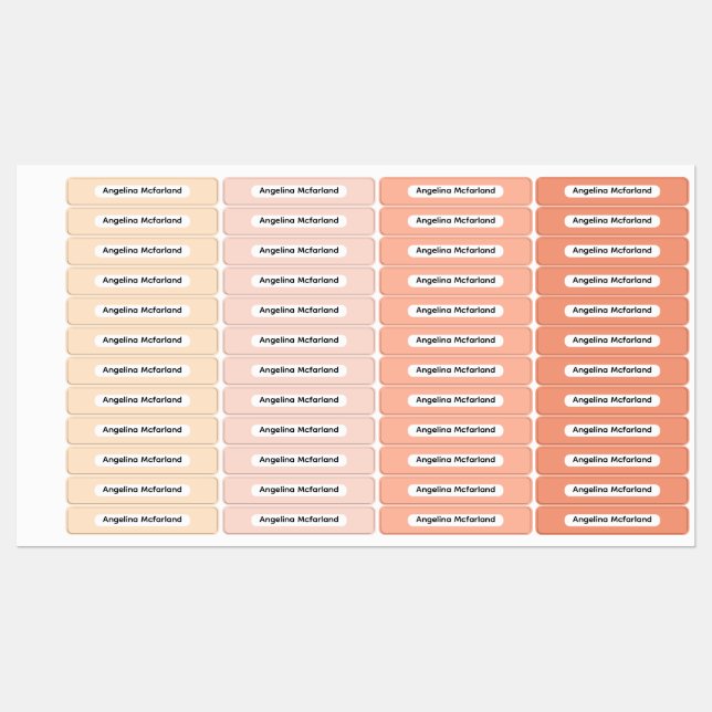 Blush Tones Palette Kids Name Organizational  Etiketten (Blatt)