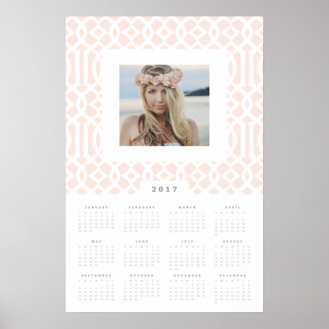 Blush Trellis 16x24 2017 Foto Kalender Poster (Vorne)