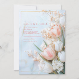 Blush Tulip Floral Wedding Einladung