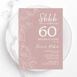 Blush Überraschung 60. Geburtstag Einladung<br><div class="desc">Rosa und weiß überraschen 60. Geburtstagseinladung. Modernes feminines Design mit botanischen Akzenten und typografischem Script-Schriftart. Elegante florale Einladungskarte perfekt für eine stilvolle weibliche Überraschung am Tag. Gedruckte Zazzle Einladungen oder Sofortdownload digitalen druckbaren Vorlage.</div>