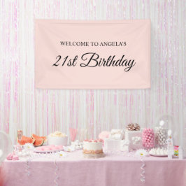 Blush und Black Elegant Script 21. Geburtstag Banner