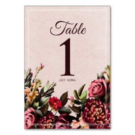 Blush und Burgund Tischnummer