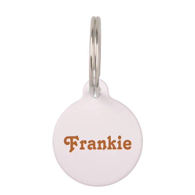 Blush und Burnt Orange Retro Haustiermarke (Vorderseite)