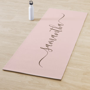 Blush und Dunkelbraun Eleganter Swash Signature Na Yogamatte