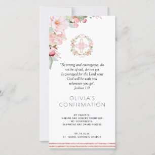 Blush und Minze Floral Confirmation Lesezeichen Be Dankeskarte