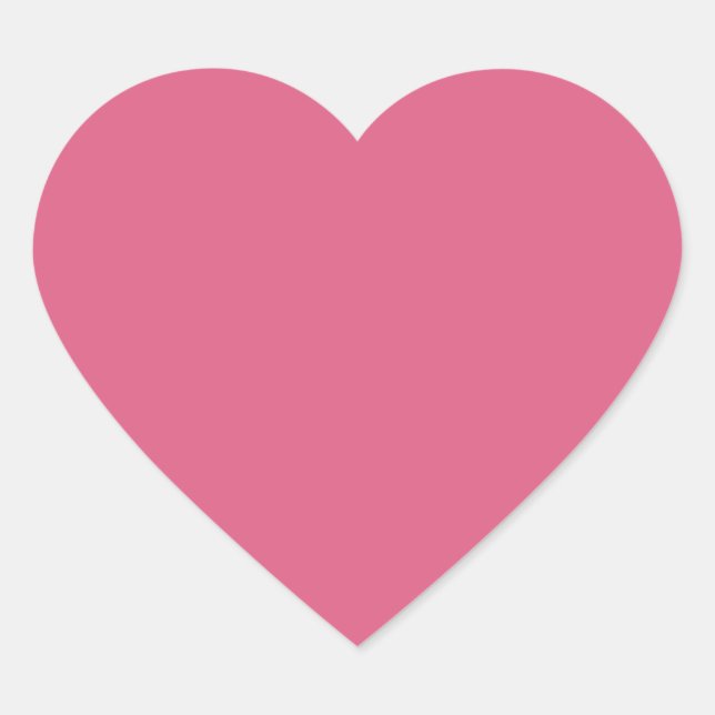 Blush (Vollfarbe) Herz-Aufkleber (Vorderseite)