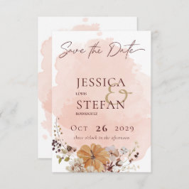 Blush Wasserfarbe Herbst Moderne Hochzeit Save The Date