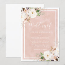 Blush Wasserfarbe Weiße Blume Schöne Hochzeit