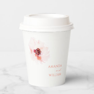 Blush-Wasserfarbenblütenhochzeit Pappbecher