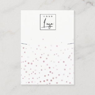 Blush Watercolor Confetti Band Necklace Display Visitenkarte