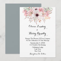 Blush Watercolor Country Blumenzwiebeleinladung