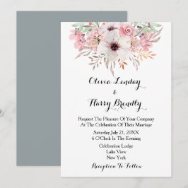 Blush Watercolor Country Blumenzwiebeleinladung Einladung