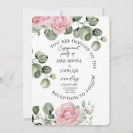 Blush Watercolor Floral Engagement Party Einladung
