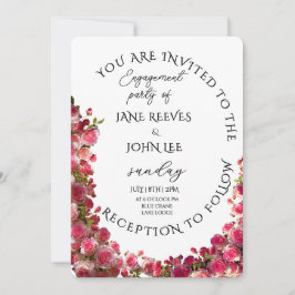 Blush Watercolor Floral Engagement Party Einladung