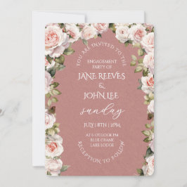 Blush Watercolor Floral Engagement Party Einladung