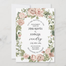 Blush Watercolor Floral Engagement Party Einladung