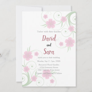 Blush Watercolor Floral Wedding Invitation | Soft Einladung