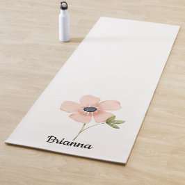 Blush Watercolor Flower Name Yogamatte