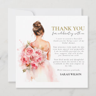 Blush Watercolor Wedding Brautparty Vielen Dank Einladung