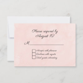 Blush Watercolor Wedding RSVP Card