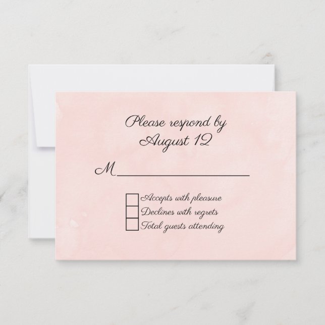 Blush Watercolor Wedding RSVP Card (Vorderseite)