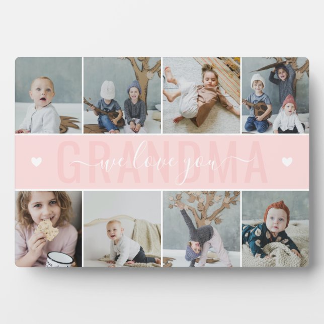 Blush We Liebe You Oma FotoCollage Fotoplatte (Vorderseite)