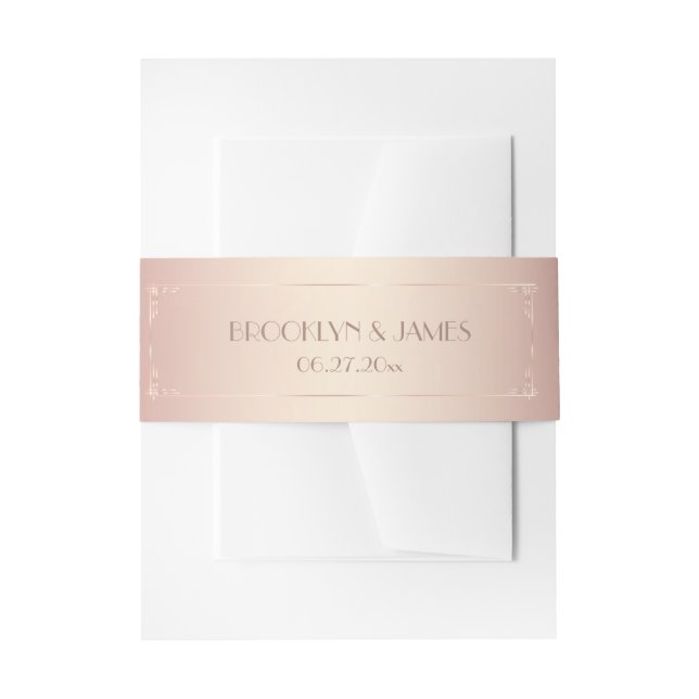 Blush Wedding Einladung Bauchband Vintag Einladungsbanderole (Vorderseite Beispiel)