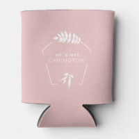 Blush Wedding Mr. & Mrs. Can Cooler