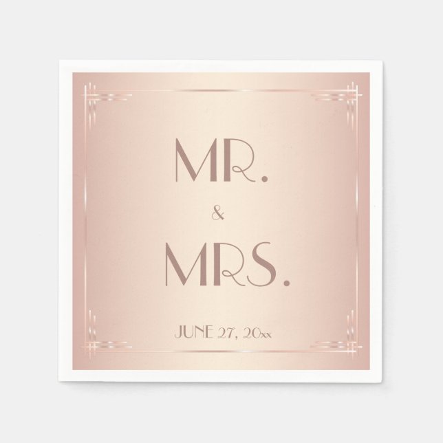 Blush Wedding Napkins Custom Vintag Serviette (Vorderseite)