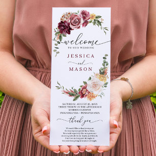 Blush Wedding Program Rustic Country Boho Programm