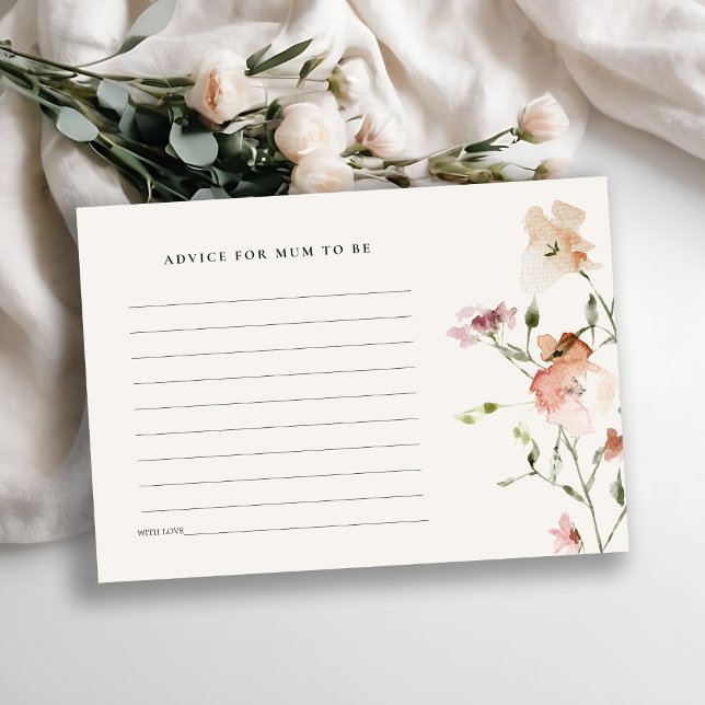 Blush-Weide-Blumenempfehlung für Mum Baby-Dusche Begleitkarte (Von Creator hochgeladen)