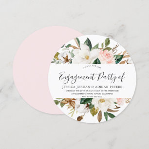Blush & White Beautiful Blume Engagement Party Einladung