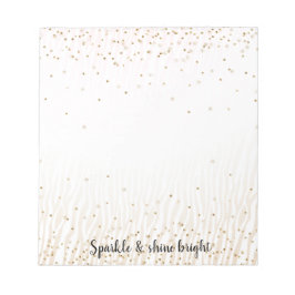 Blush White Cream Zebra Gold Confetti Sparkone Notizblock