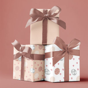 Blush & White Elegante Boho Ostern Geschenkpapier Set
